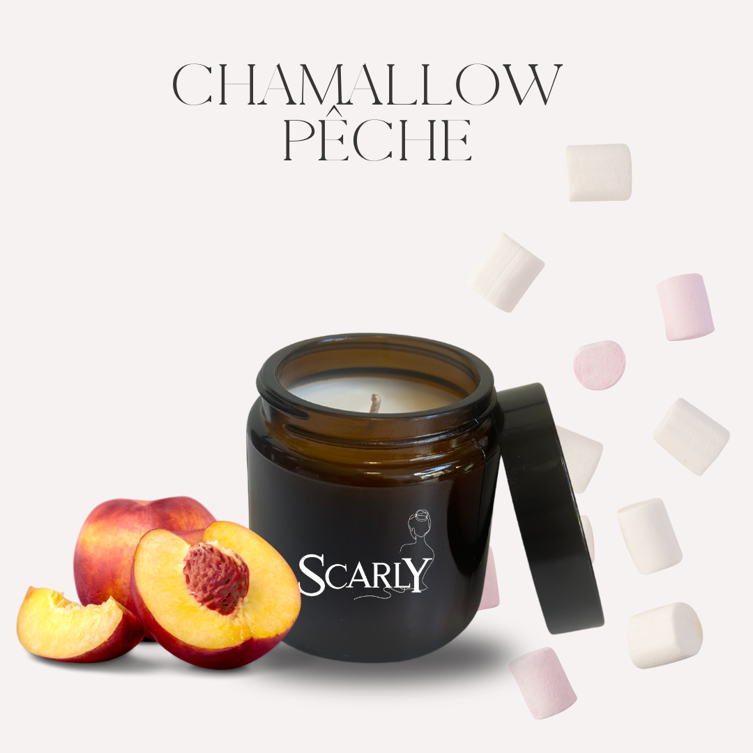 Bougie Chamallow Pêche - Edition limitée - Scarly Shop