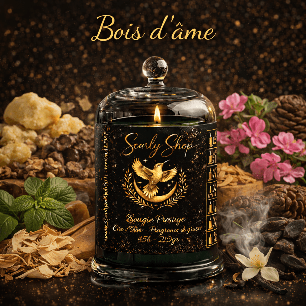 Bougie Prestige - Bois d'Ăme - 45h - Cire D'olive - Scarly Shop