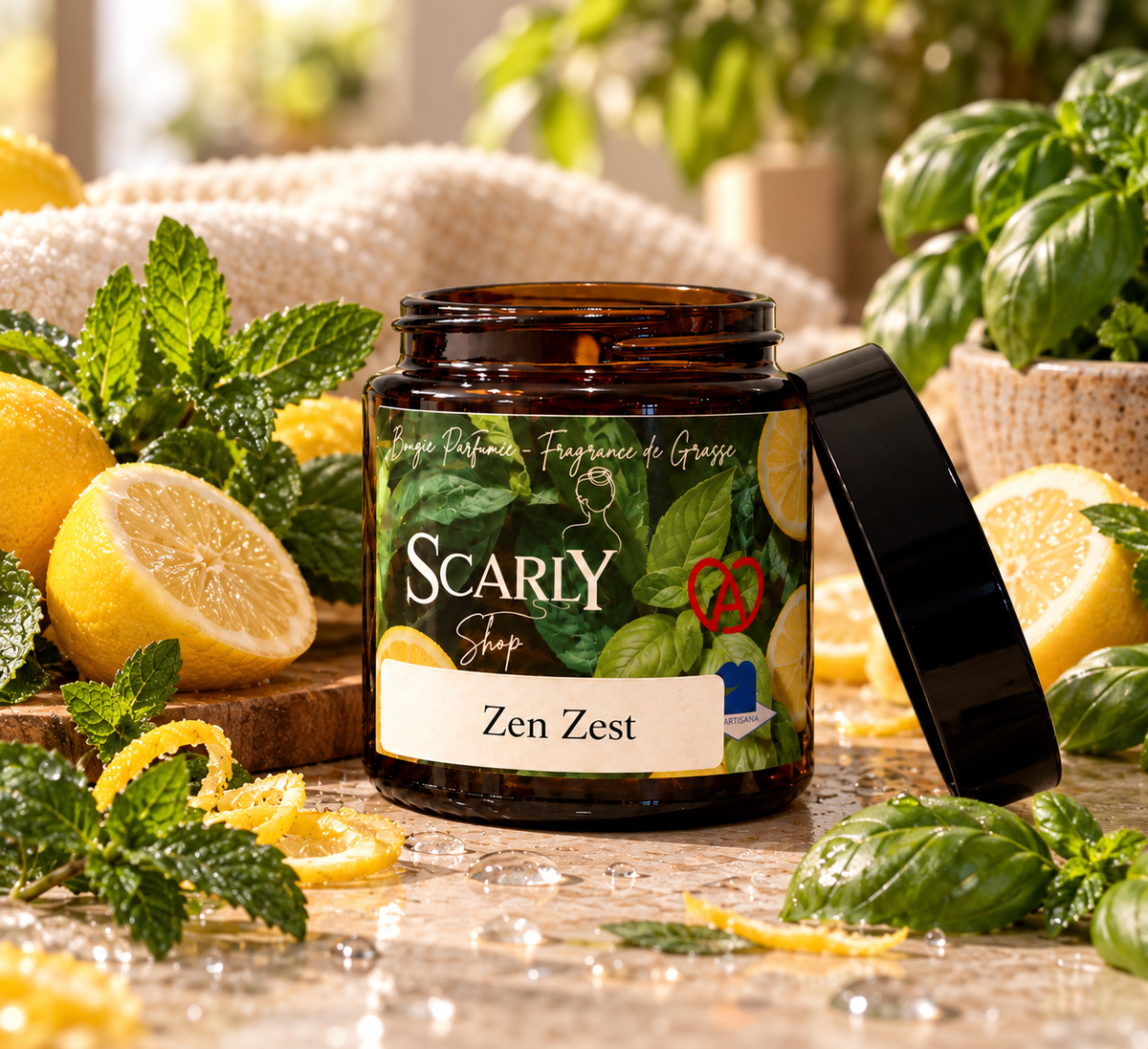 Bougie Zen Zest Citron Menthe Basilic | Scarly Shop - Scarly Shop
