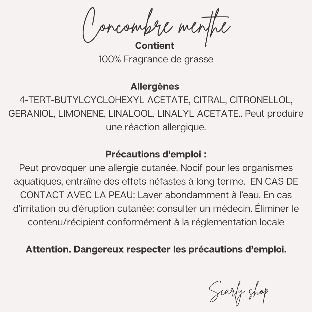 Diffuseur voiture - Menthe concombre - Scarly Shop