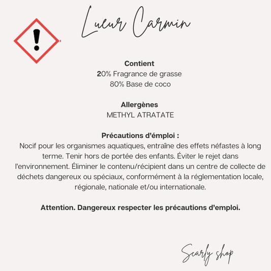 Fiole de diffusion - Lueur Carmin - Scarly Shop