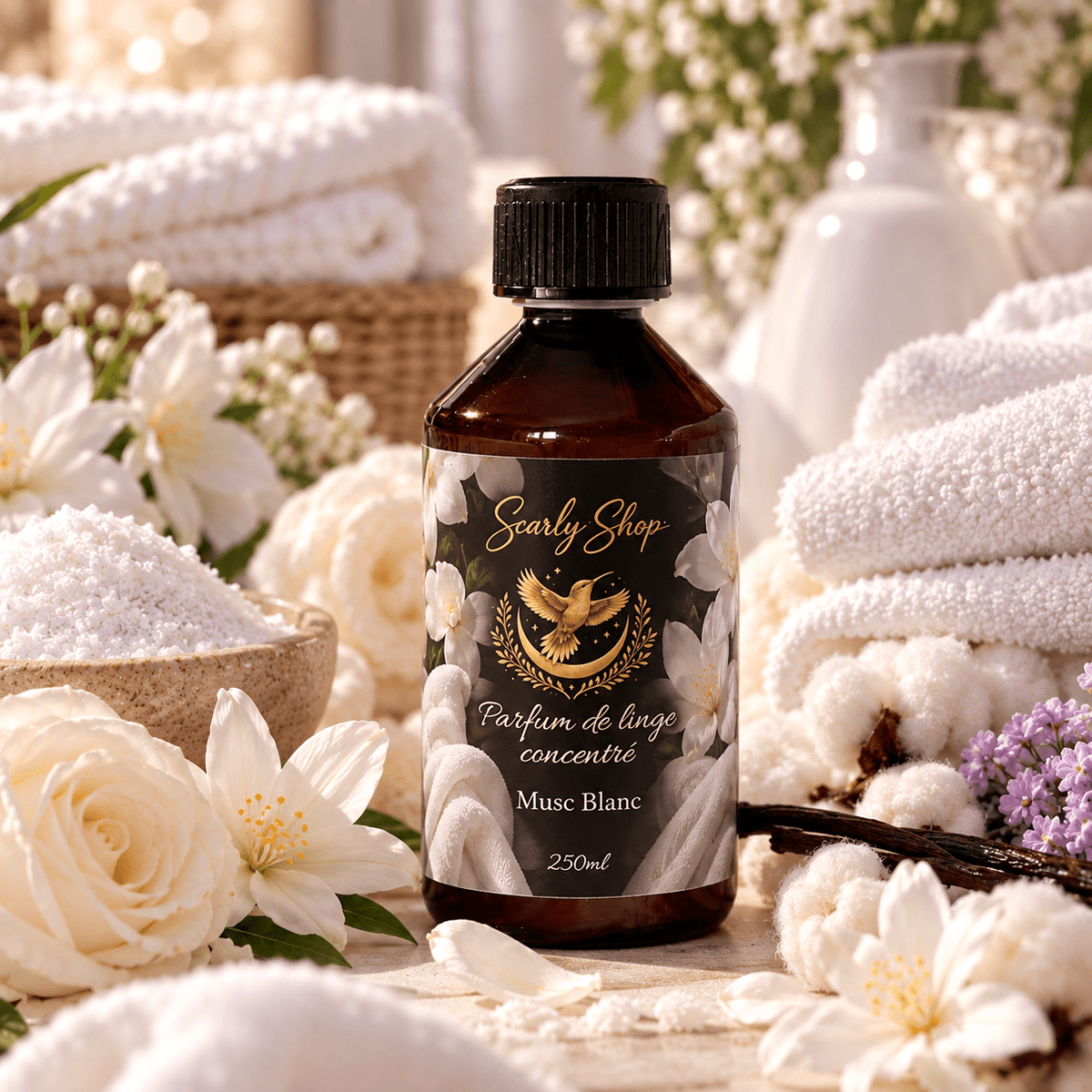 Parfum de Linge Concentré Musc Blanc | Longue Tenue | Scarly Shop - Scarly Shop