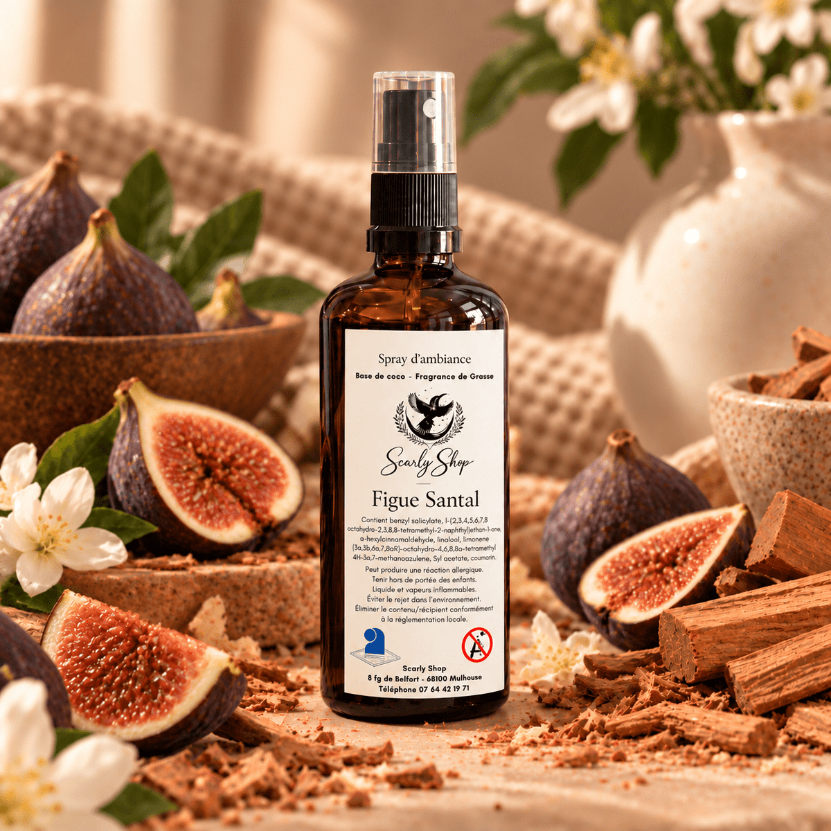 Spray d'Ambiance 100ml Figue et Santal | Parfum d'Intérieur | Scarly Shop - Scarly Shop