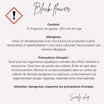 Bougie Black flower -  Scarly Shop