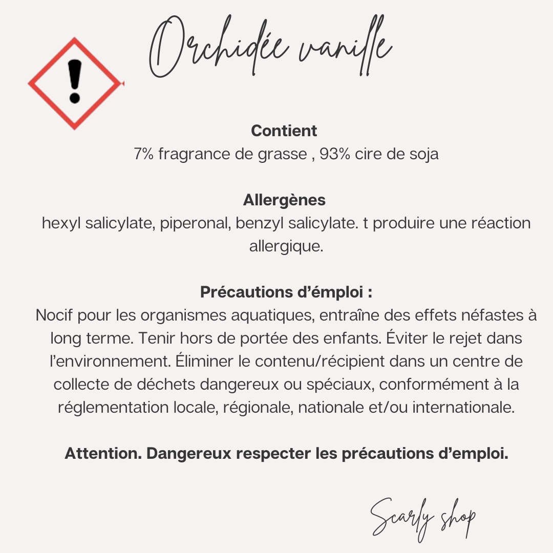 Bougie Orchidée vanille -  Scarly Shop