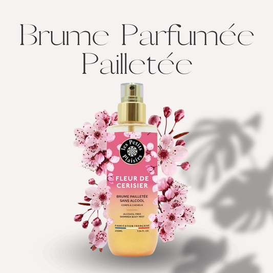 BRUME PARFUMÉE PAILLETÉE - "Fleur de Cerisier" - Sans Alcool (200ml) -  Scarly Shop