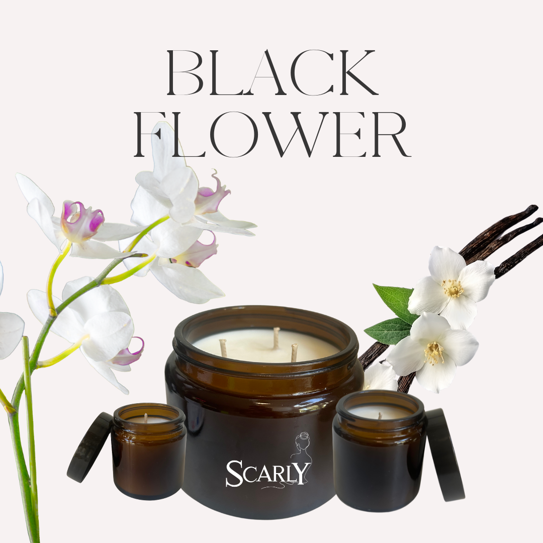 Bougie Black flower -  Scarly Shop