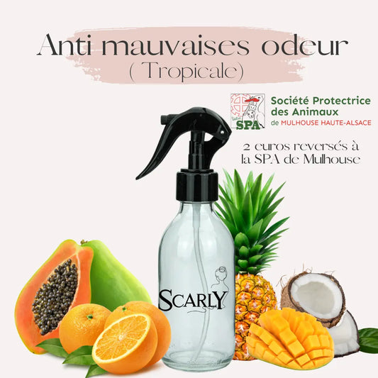 Spray anti mauvaise odeur tropicale - 2 euros reversés à la SPA  Scarly Shop