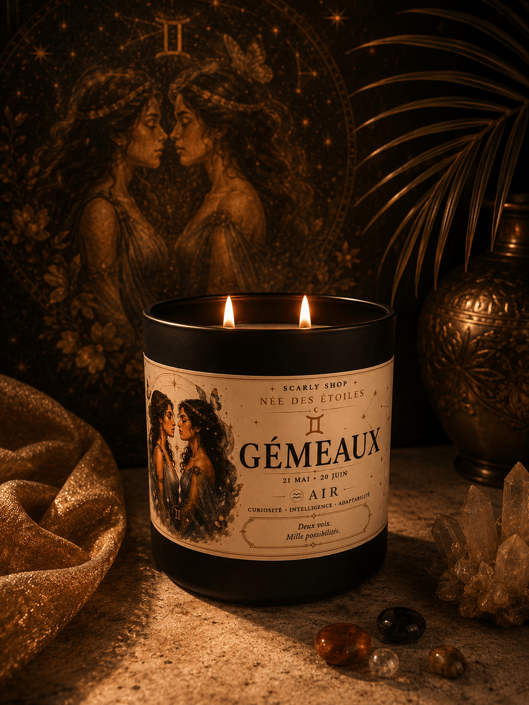 Bougie 60h - Gémeaux - Scarly Shop