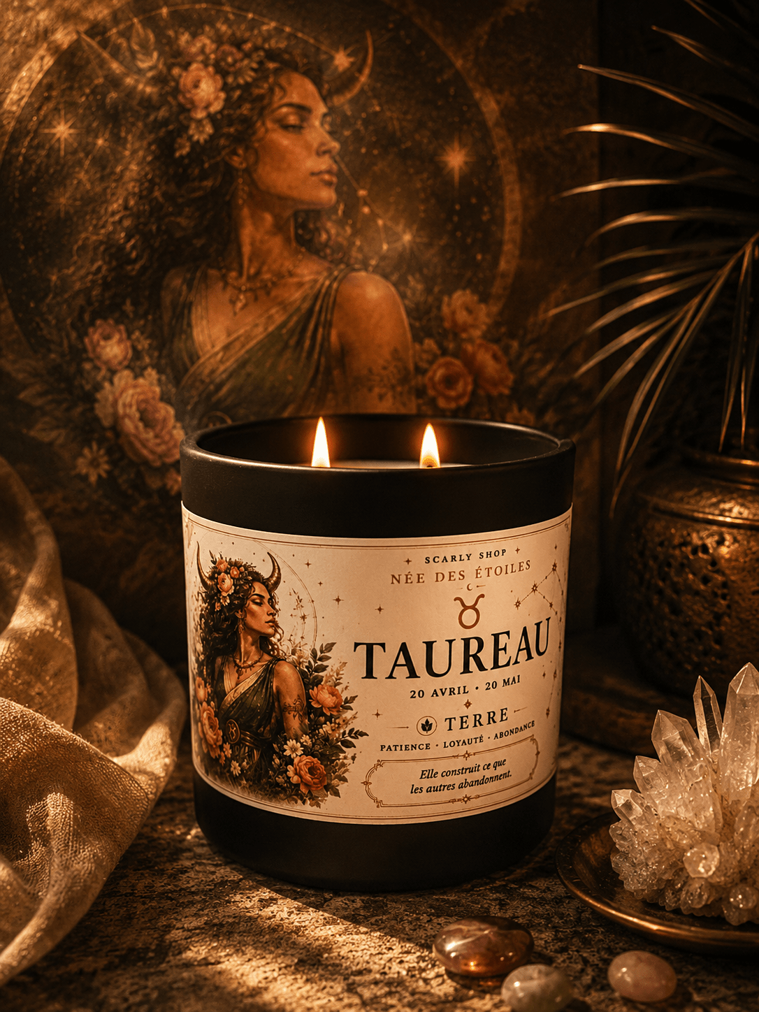 Bougie 60h - Taureau - Scarly Shop