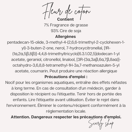Bougie Fleur de coton - Scarly Shop