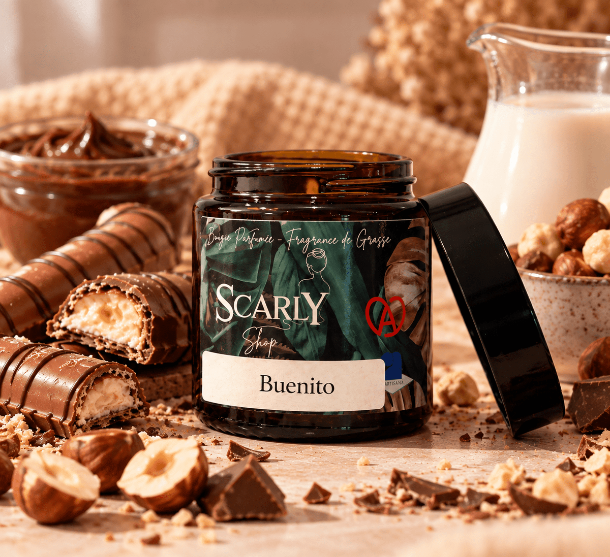 Bougie Gourmande Buenito Chocolat Noisette | Scarly Shop - Scarly Shop