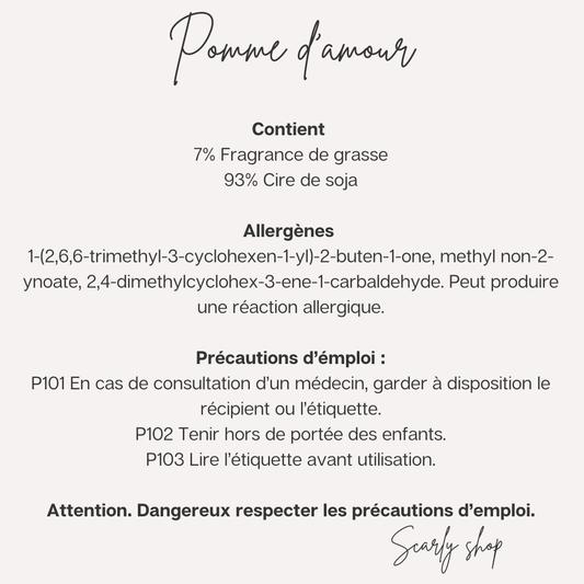 Bougie Pomme d'amour - Scarly Shop