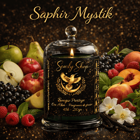 Bougie Prestige - Saphir Mystik - 45h - Cire D'olive - Scarly Shop
