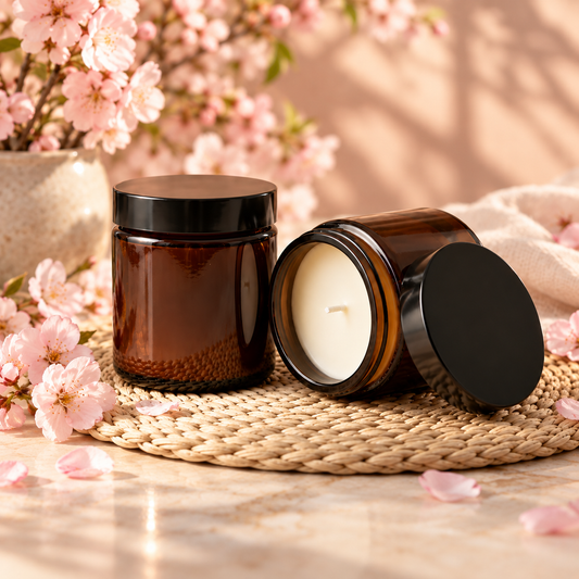 Bougie Fleur de Sakura Artisanale | Cire Coco & Olive | Scarly Shop