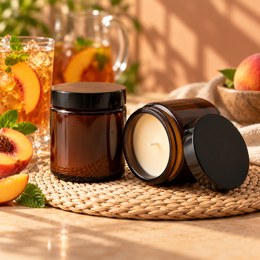 Bougie Thé Glacé Pêche Artisanale | Cire Coco & Olive | Scarly Shop