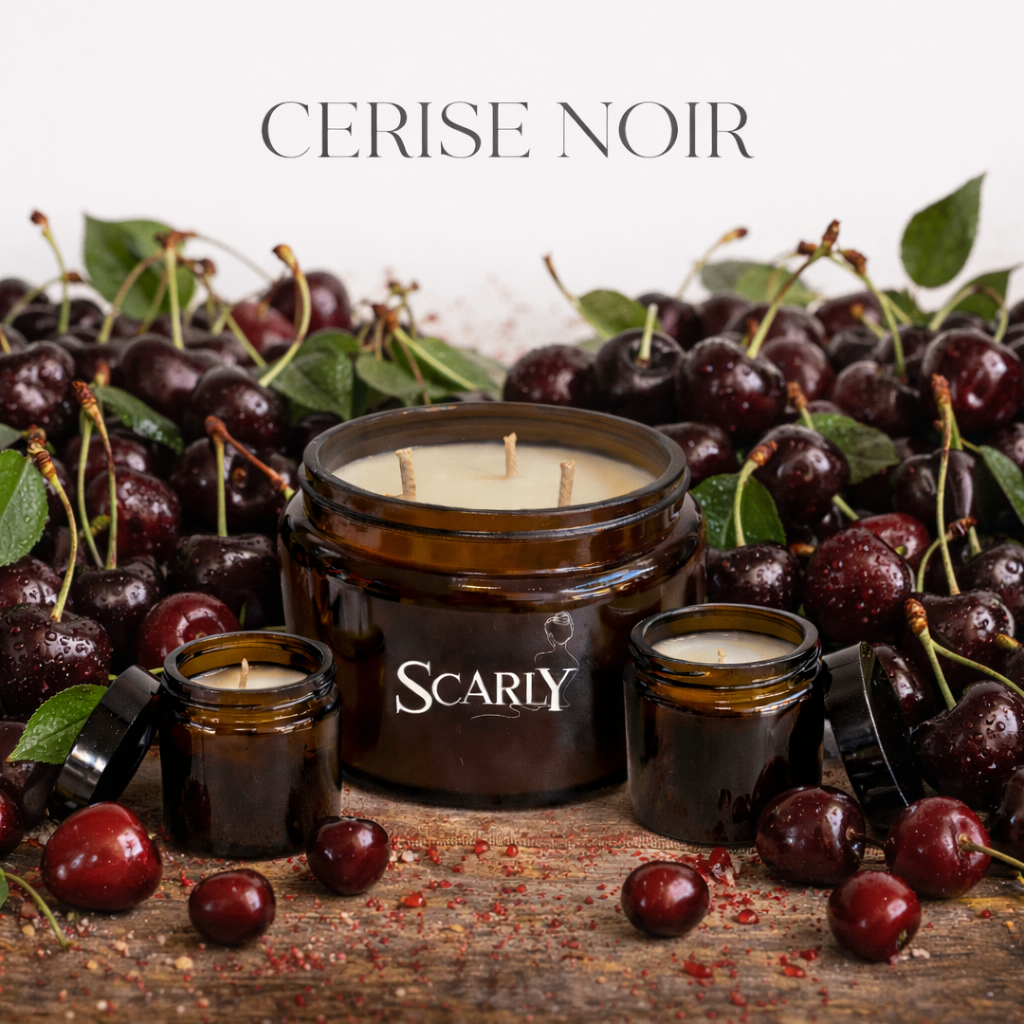 Bougie Parfumée Cerise Noir Artisanale - Cire Soja - Scarly Shop