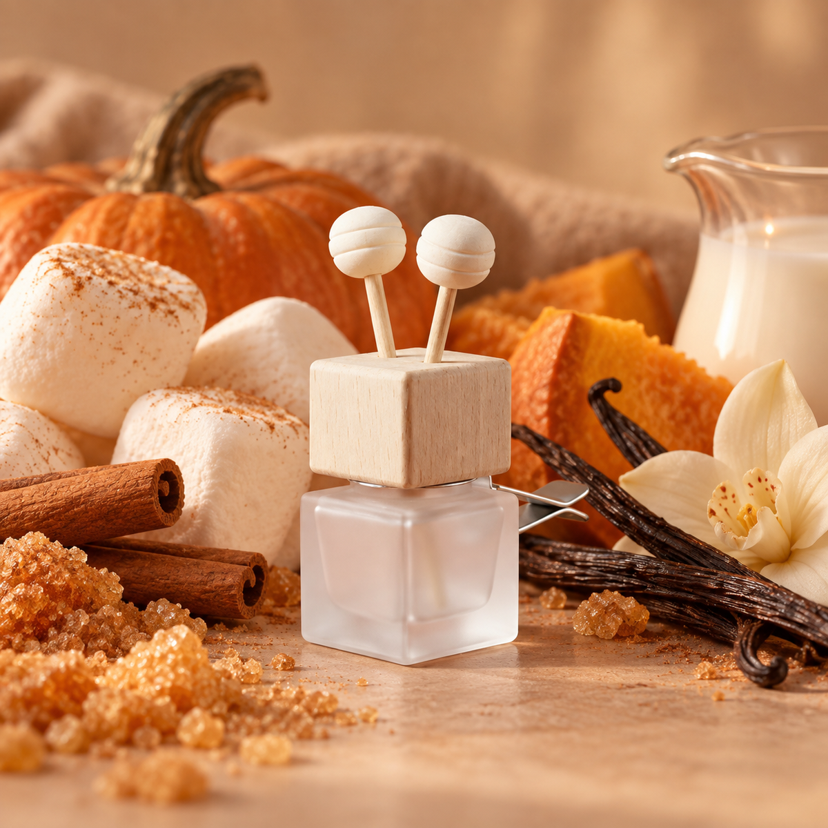 Diffuseur Voiture Artisanal Citrouille Vanille | Sain & Sans Toxines | Scarly Shop