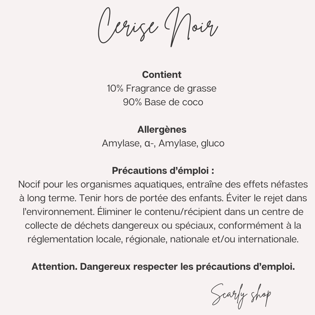 Fiole de diffusion Cerise noire - Base de coco - Scarly Shop
