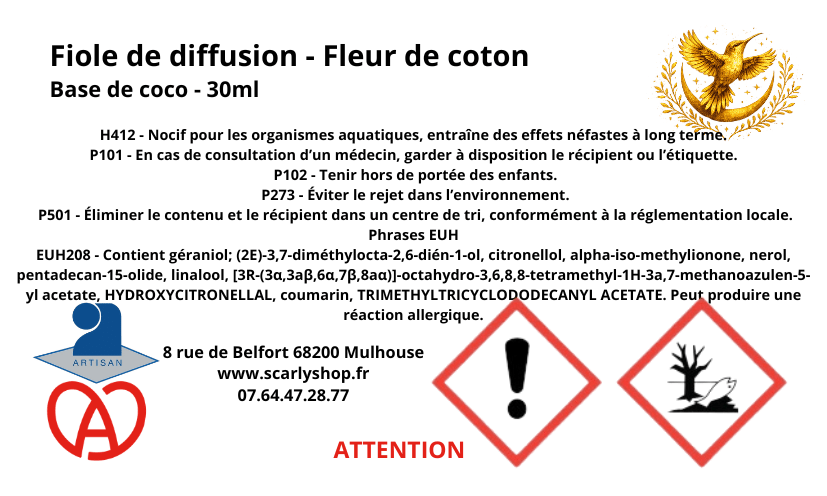 Fiole multi fonction - Fleur de coton - Scarly Shop