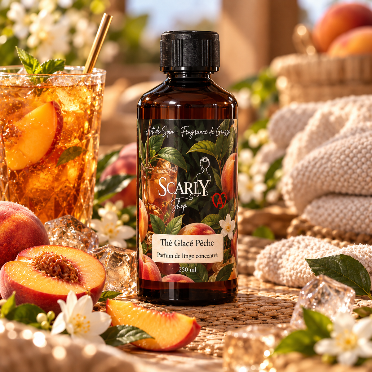Parfum de Linge Concentré Thé Glacé Pêche | Longue Tenue | Scarly Shop - Scarly Shop