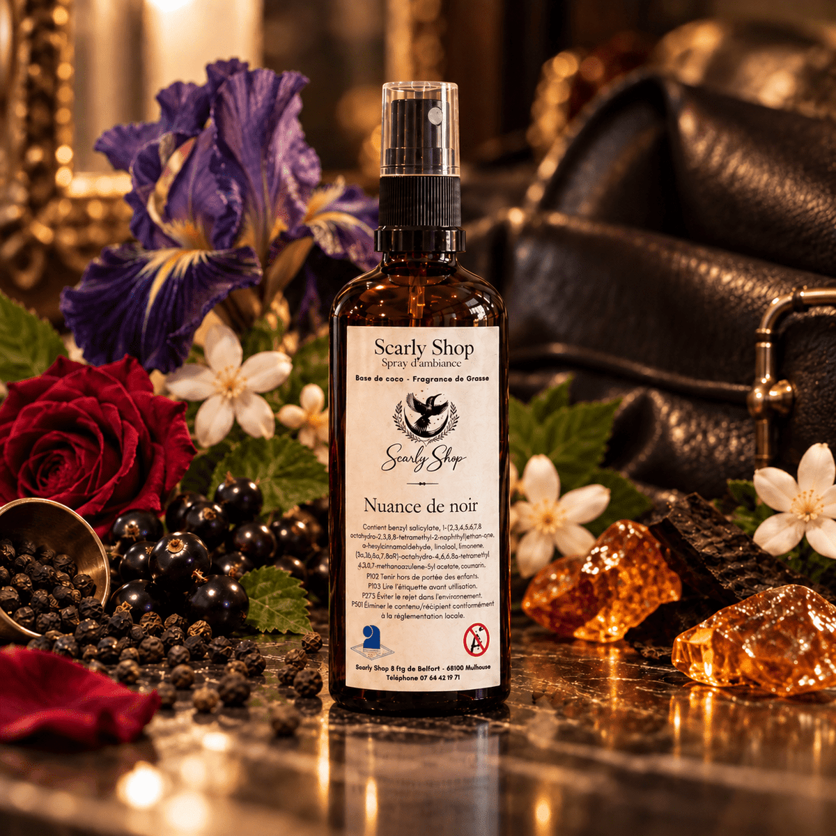 Spray d'Ambiance 100ml Nuances de Noir | Parfum d'Intérieur | Scarly Shop - Scarly Shop